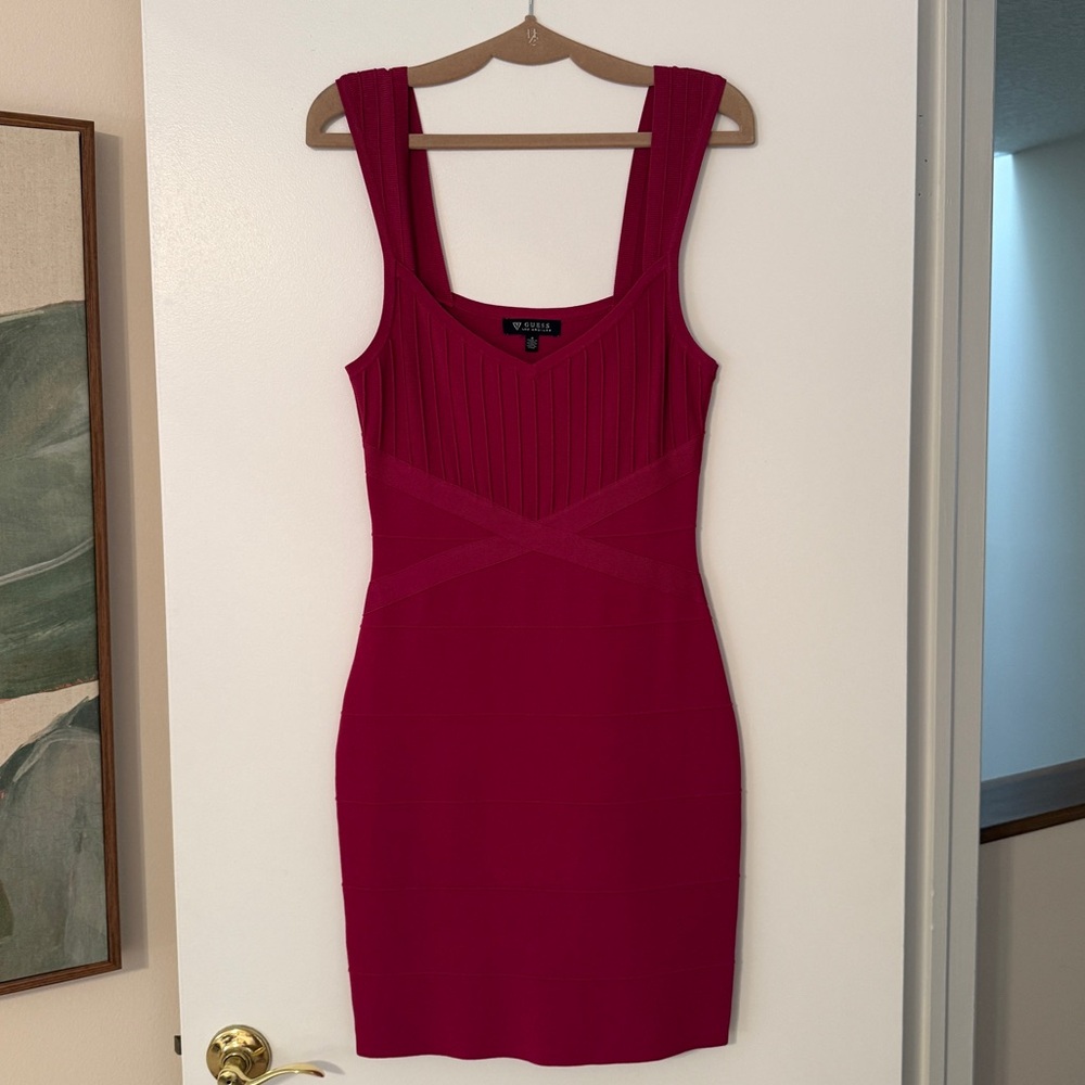 Guess Magenta Pink Bodycon Bandage Dress size 8
